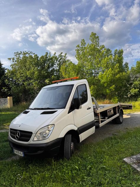 Mercedes Sprinter – Véritable porte-voiture – Treuil neuf – Double caméra État exceptionnel