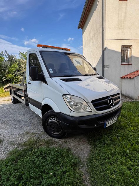 Mercedes Sprinter – Véritable porte-voiture – Treuil neuf – Double caméra État exceptionnel