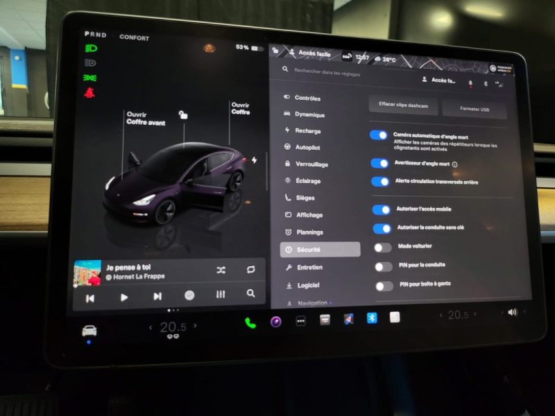 TESLA MODEL 3 275cv Standard Plus AUTOPILOT + SIEGES ELECTRIQUE CHAUFFANTS AV/AR + CAMERA 360° + VOL