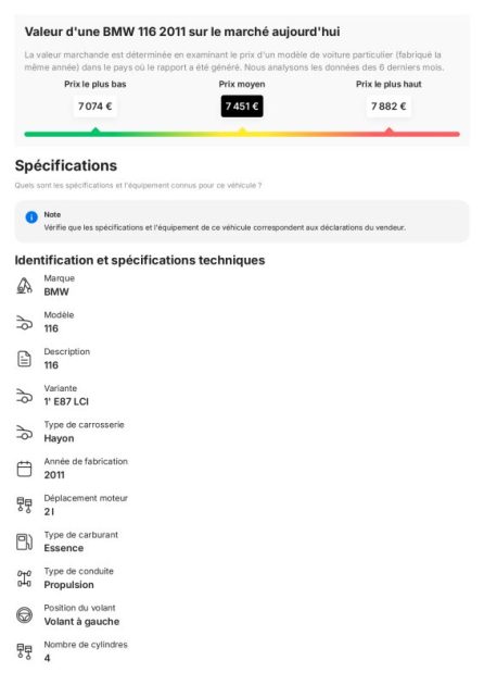BMW 116I 1.2 E 87 Edition Confort garantie 12 mois 2011