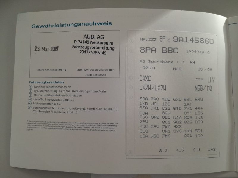 AUDI A3  SPORTBACK 1.4 TFSI 125CV AMBITION 16V  2009