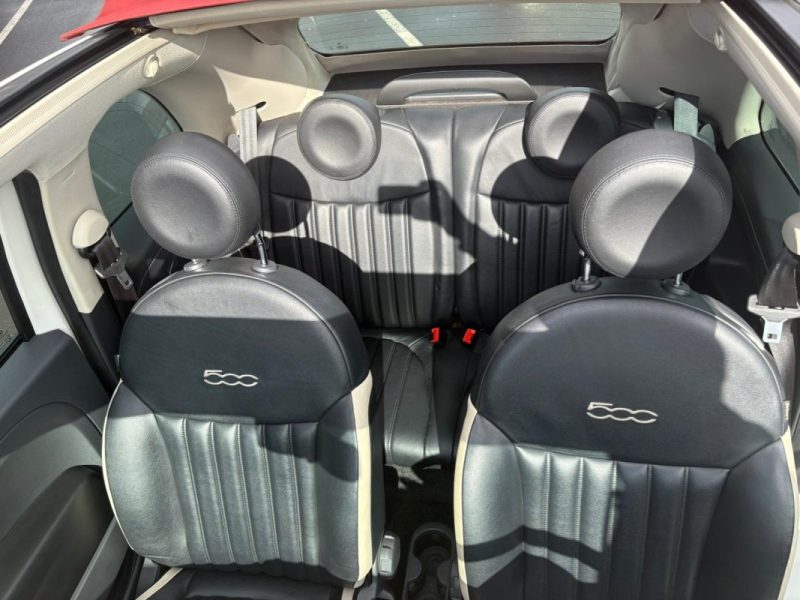 FIAT 500 Cabriolet 1.2 69ch 🚗 Cuir 🛋️ / GPS 🧭 / Bluetooth 📶 / Radar 📡 / Reprise / Garantie 6 mo