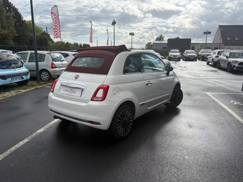 FIAT 500 Cabriolet 1.2 69ch 🚗 Cuir 🛋️ / GPS 🧭 / Bluetooth 📶 / Radar 📡 / Reprise / Garantie 6 mo
