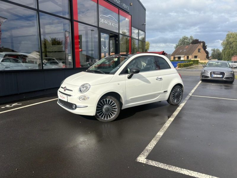 FIAT 500 Cabriolet 1.2 69ch 🚗 Cuir 🛋️ / GPS 🧭 / Bluetooth 📶 / Radar 📡 / Reprise / Garantie 6 mo