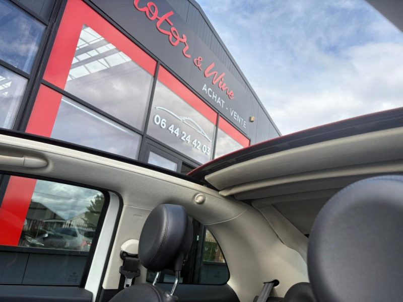 FIAT 500 Cabriolet 1.2 69ch 🚗 Cuir 🛋️ / GPS 🧭 / Bluetooth 📶 / Radar 📡 / Reprise / Garantie 6 mo