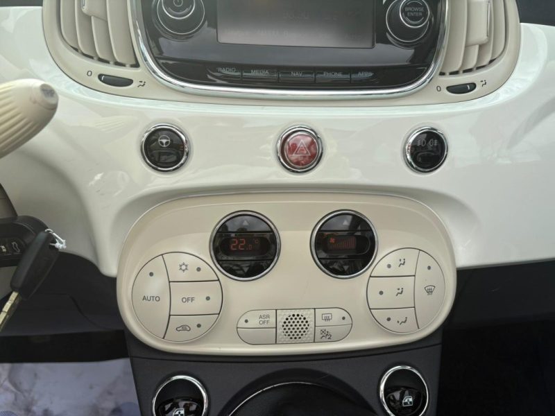 FIAT 500 Cabriolet 1.2 69ch 🚗 Cuir 🛋️ / GPS 🧭 / Bluetooth 📶 / Radar 📡 / Reprise / Garantie 6 mo