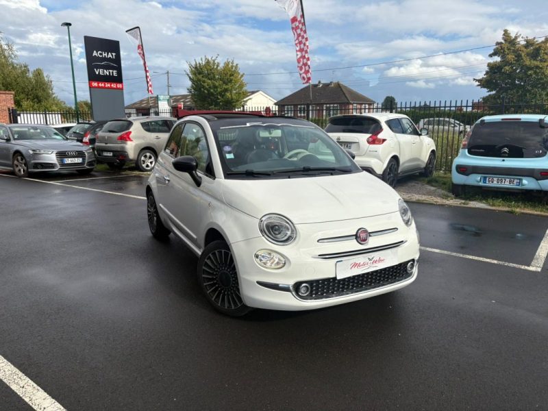 FIAT 500 Cabriolet 1.2 69ch 🚗 Cuir 🛋️ / GPS 🧭 / Bluetooth 📶 / Radar 📡 / Reprise / Garantie 6 mo