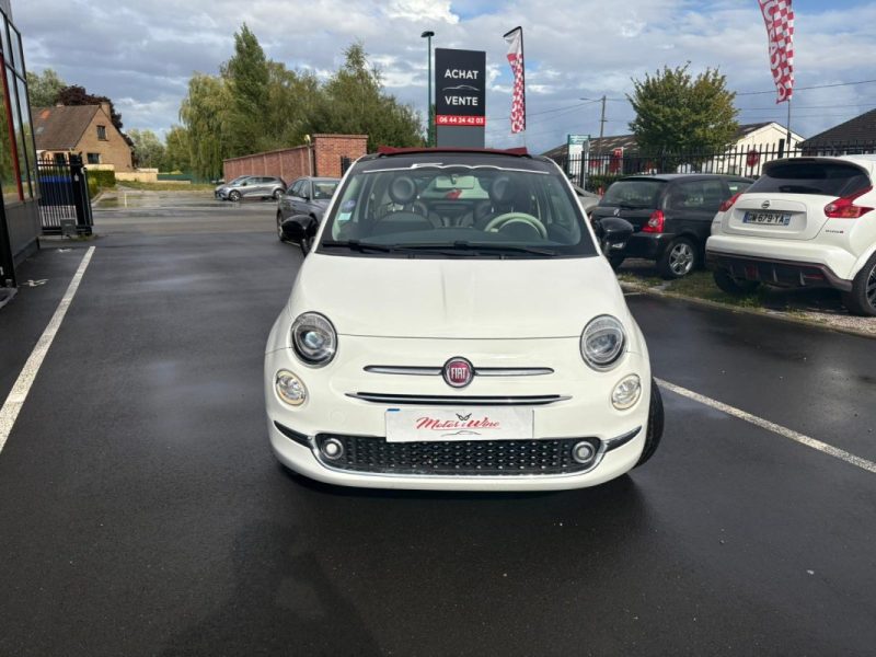 FIAT 500 Cabriolet 1.2 69ch 🚗 Cuir 🛋️ / GPS 🧭 / Bluetooth 📶 / Radar 📡 / Reprise / Garantie 6 mo