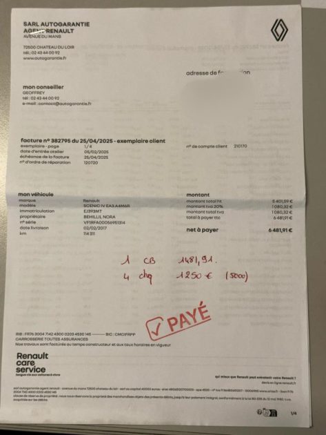 RENAULT SCENIC 1.6 dCi 130ch - Intense - Carrosserie 123 000 - voir photo - Garantie 12 mois