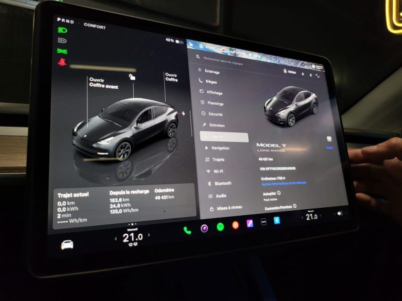 TESLA MODEL Y 300cv LONG RANGE / AUTOPILOT + SIEGES ELECTRIQUE CHAUFFANTS AV/AR + CAMERA 360°