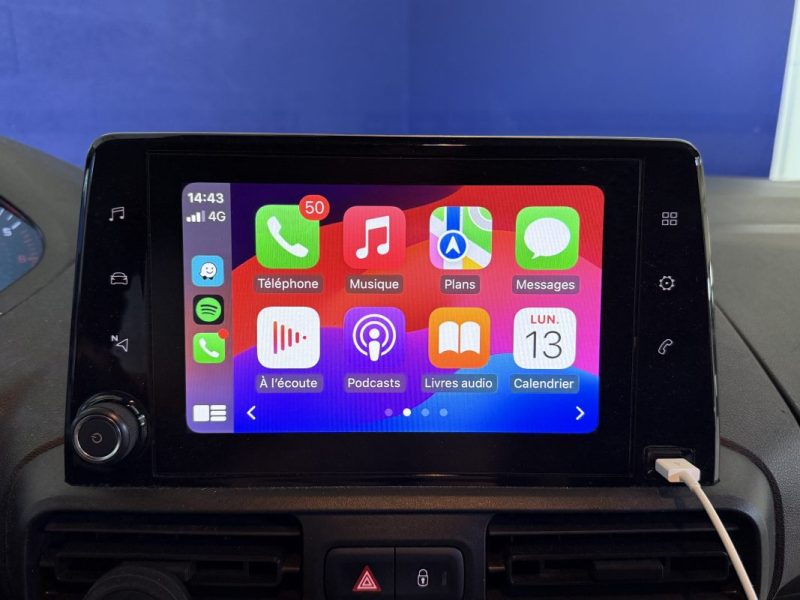 PEUGEOT PARTNER 1.6 BLUEHDI 100CH ASPHALT (STANDARD 650KG) - Apple CarPlay - Caméra de recul