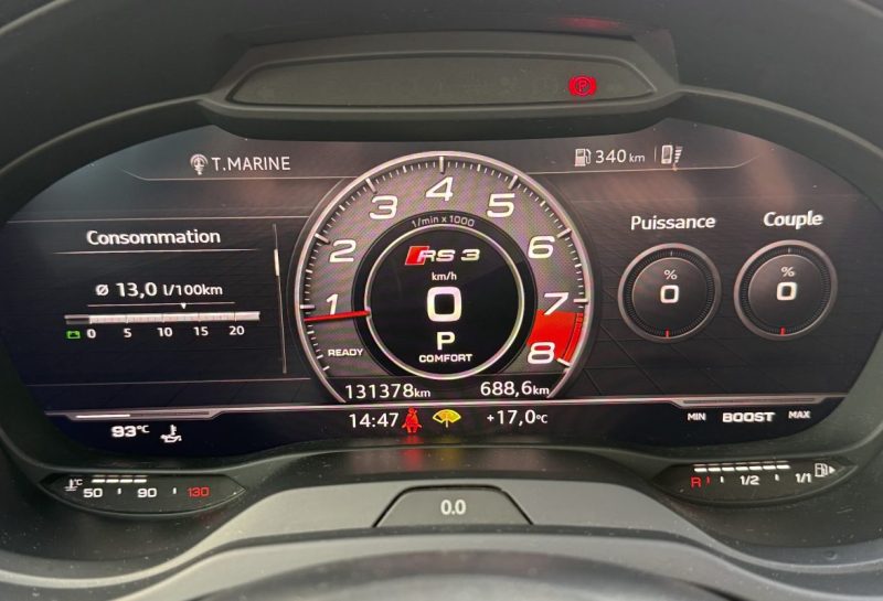 AUDI RS3 SPORTBACK 2.5 TFSI 400CH QUATTRO S TRONIC 7 DAZA  / TOIT OUVRANT / BO / CAMERA / ORIGINE FRANCE 