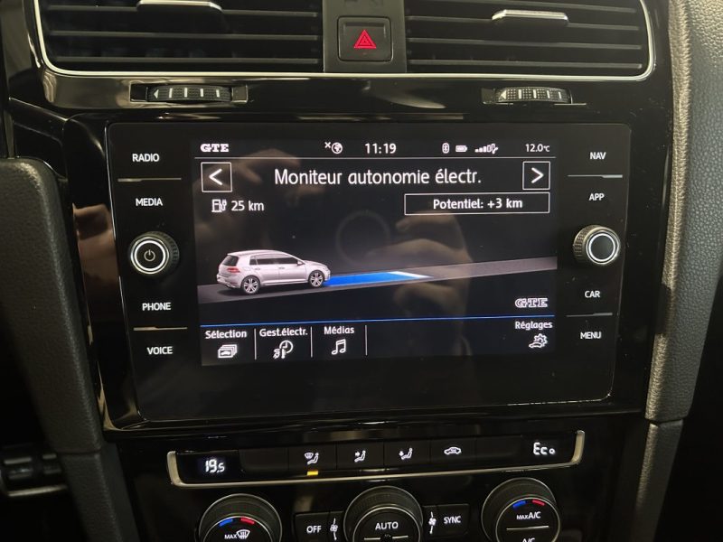 VOLKSWAGEN GOLF7 GTE 1.4 TSI 204CH HYBRIDE RECHARGEABLE GTE DSG6