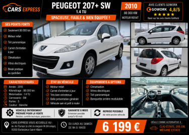 PEUGEOT 207+ SW  LION EDITION 1.4 MOTEUR REFAIT GARANTIE 6MOIS