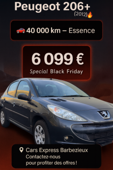 PEUGEOT  206+ 5PORTES 2012 1ER MAIN CLIM, GARATIE 6MOIS