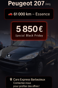 PEUGEOT  207 1.4  5PORTES 1ER MAIN TOIT PANORAMIQUE, CLIM AUTO, REGULATEUR