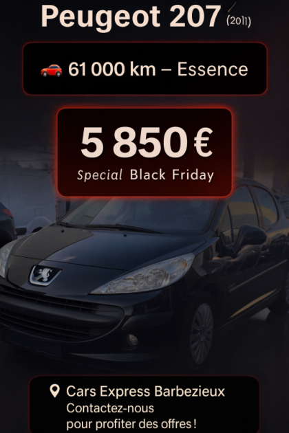 PEUGEOT  207 1.4  5PORTES 1ER MAIN TOIT PANORAMIQUE, CLIM AUTO, REGULATEUR